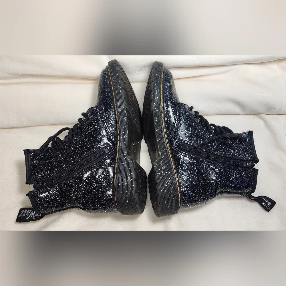 Dr. Martens Black Sparkle Combat Boots